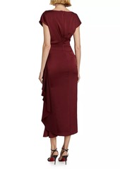 Lela Rose Florence Draped Satin Dress