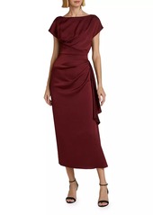 Lela Rose Florence Draped Satin Dress