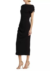 Lela Rose Florence Ruched Crepe Dress