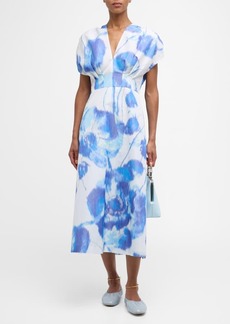 Lela Rose Isabel Floral Print Maxi Dress