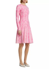 Lela Rose Knitted Jacquard Knee-Length Dress