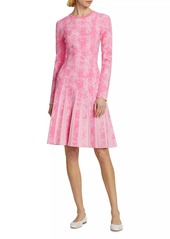 Lela Rose Knitted Jacquard Knee-Length Dress