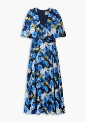 Lela Rose - Floral-print georgette maxi dress - Blue - US 4