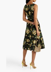 Lela Rose - Floral-print fil coupé dress - Black - US 2