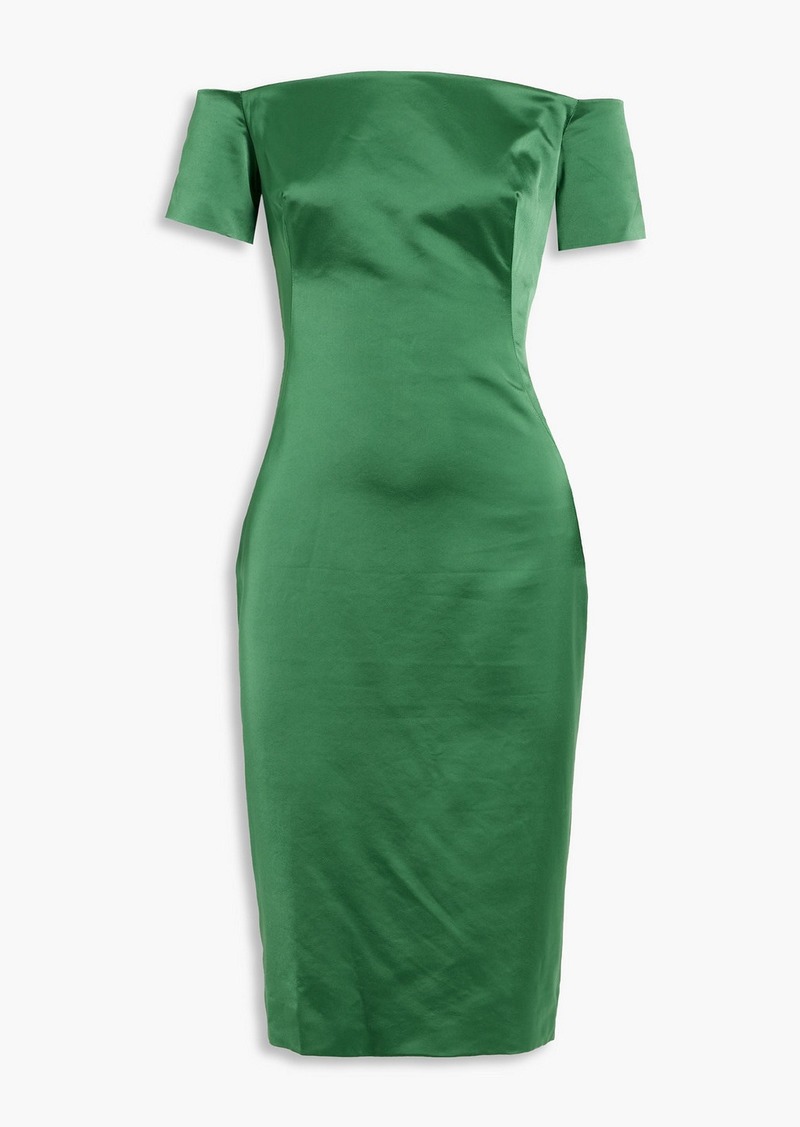 Lela Rose - Off-the-shoulder satin-crepe dress - Green - US 0