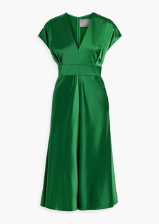 Lela Rose - Pleated satin-crepe midi dress - Green - US 2