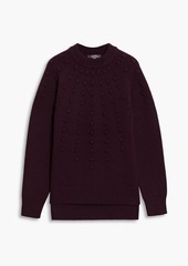 Lela Rose - Pompom-embellished wool and cashmere-blend sweater - Purple - XS