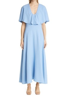 Lela Rose Capelet Wool Crepe Dress in French Blue at Nordstrom