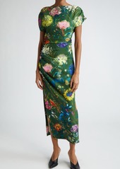 Lela Rose Floral Ruched Dress