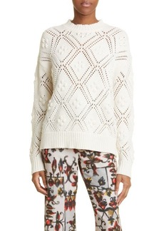 Lela Rose Popcorn Open Stitch Wool & Cashmere Sweater