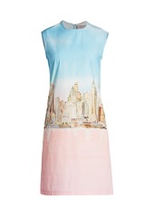 Lela Rose NYC Skyline Cotton Poplin Shift Dress