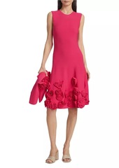 Lela Rose Penelope Knit Rosette Midi-Dress