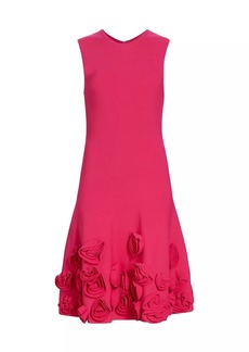 Lela Rose Penelope Knit Rosette Midi-Dress
