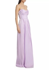 Lela Rose Strapless Draped Gown