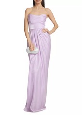 Lela Rose Strapless Draped Gown