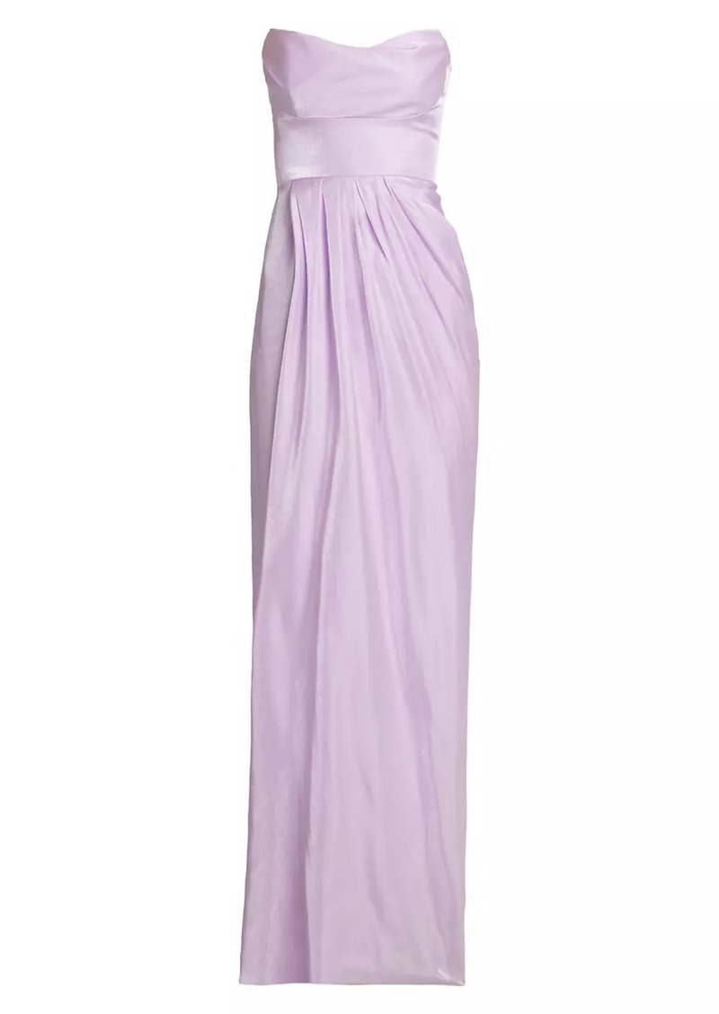 Lela Rose Strapless Draped Gown