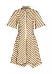 Lela Rose Striped Taffeta Mini Shirtdress