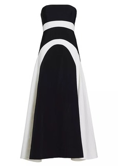 Lela Rose Two-Tone Seamed Strapless Gown