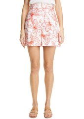 Lela Rose Butterfly Cotton Shorts in Ivory Multi at Nordstrom