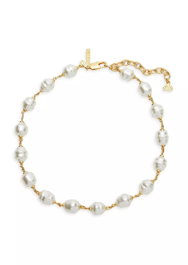 Lele Sadoughi 14K-Gold-Plated & Imitation Pearl Station Necklace
