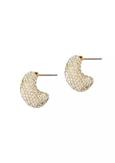 Lele Sadoughi 14K-Gold-Plated, Clay, & Crystal Mini Domed Hoop Earrings