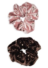 Lele Sadoughi 2-Piece Embellished Velvet Oversized Scrunchie Set