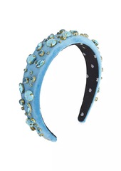 Lele Sadoughi Alice Crystal-Embellished Velvet Headband