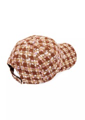 Lele Sadoughi Boucle Check Baseball Cap