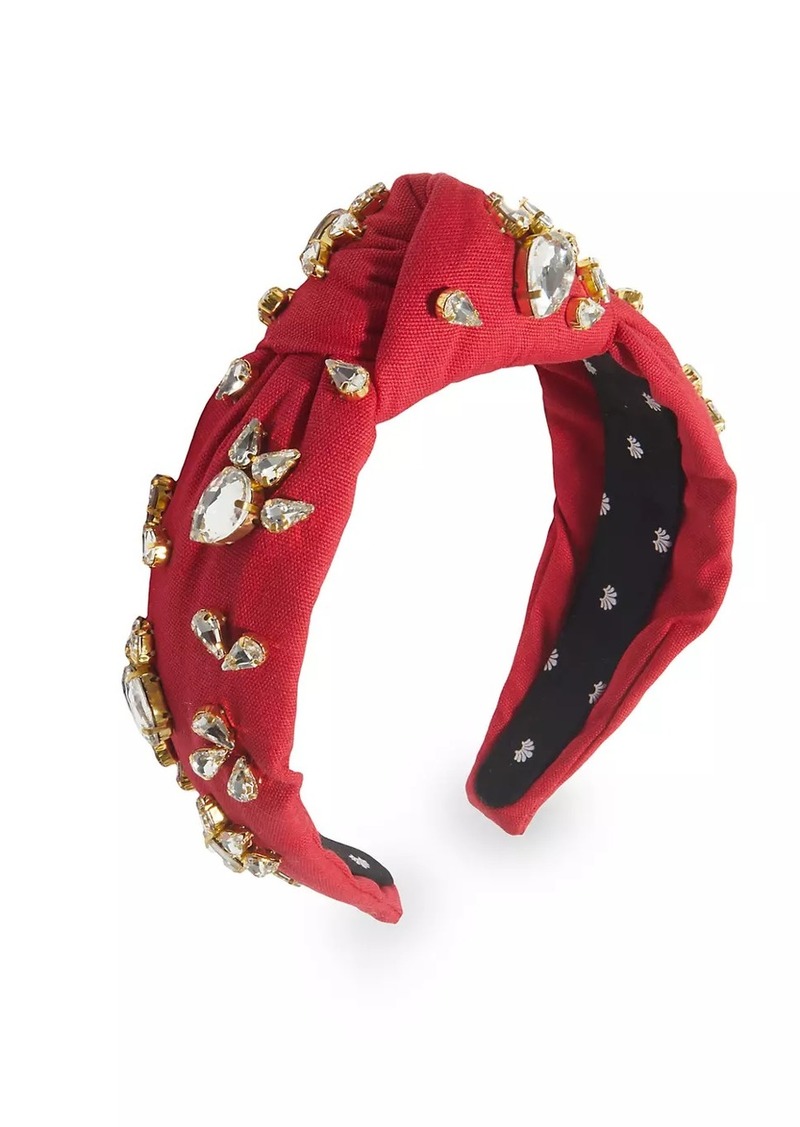 Lele Sadoughi Embellished Cotton Knotted Headband