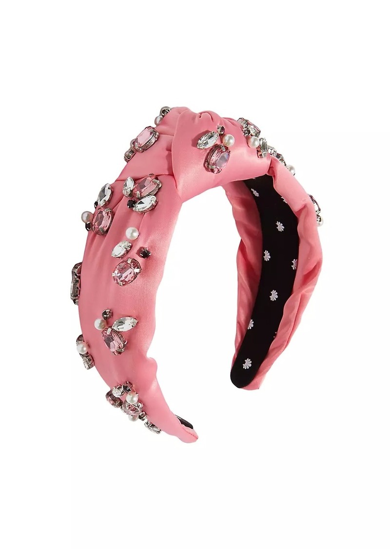 Lele Sadoughi Embellished Satin Knotted Headband