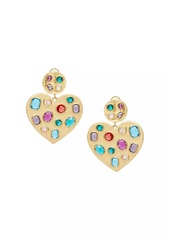Lele Sadoughi Goldtone & Crystal Heart Drop Earrings