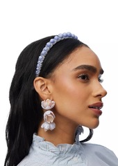 Lele Sadoughi Graduated Bead Velvet Headband