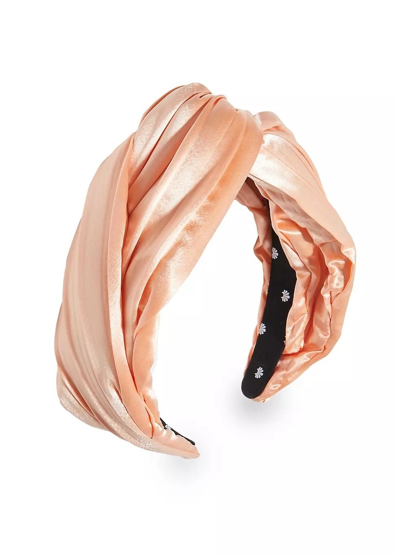 Lele Sadoughi Greta Pleated Satin Twist Headband