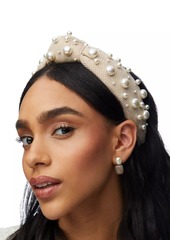 Lele Sadoughi Imitation Pearl Knotted Headband