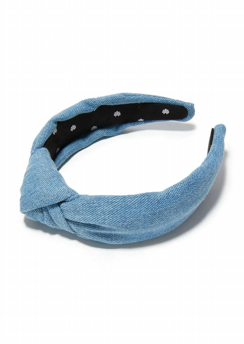 Lele Sadoughi Knotted Headband In Denim