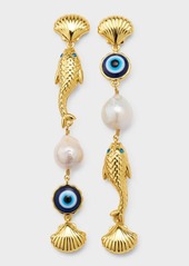 Lele Sadoughi La Mer Pearly Linear Earrings