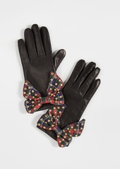 Lele Sadoughi Button Hole Gloves with Bow