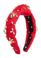 Lele Sadoughi Crystal Detail Knotted Cotton Headband