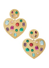 Lele Sadoughi Heart Crystal Earrings