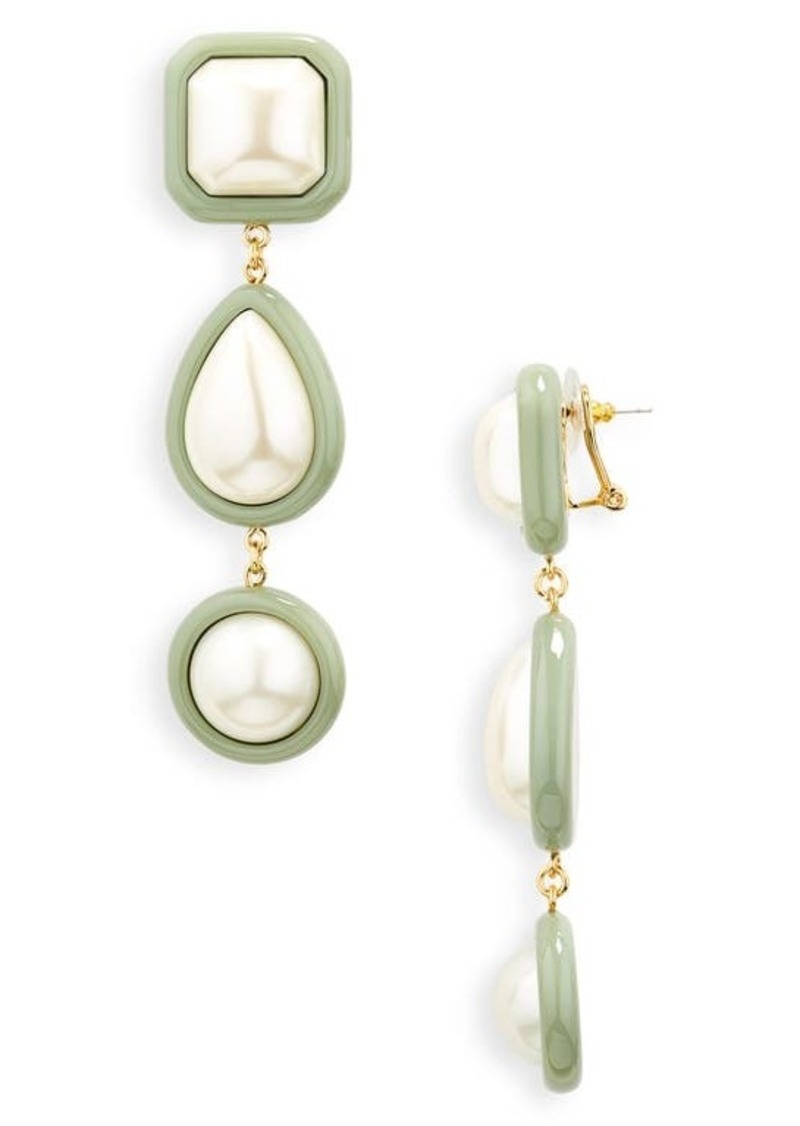 Lele Sadoughi Imitation Pearl Linear Drop Earrings