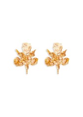 Lele Sadoughi Paper Lily Drop Earrings in Gold Tone