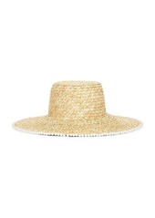 Lele Sadoughi Pearl Edge Straw Hat