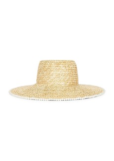 Lele Sadoughi Pearl Edge Straw Hat
