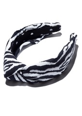 Lele Sadoughi Print Knotted Headband in Zebra Jacquard at Nordstrom