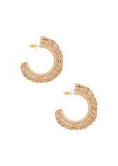 Lele Sadoughi Ruffle Raffia Hoop Earring