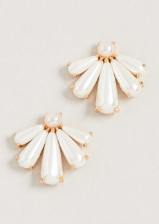 Lele Sadoughi Scalloped Imitation Pearl Stud Earrings
