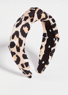 Lele Sadoughi Silk Leopard Knotted Headband