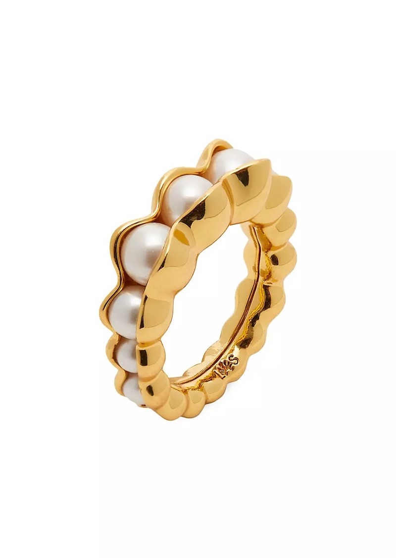 Lele Sadoughi Peapod 14K Gold-Plated & Faux Pearl Ring