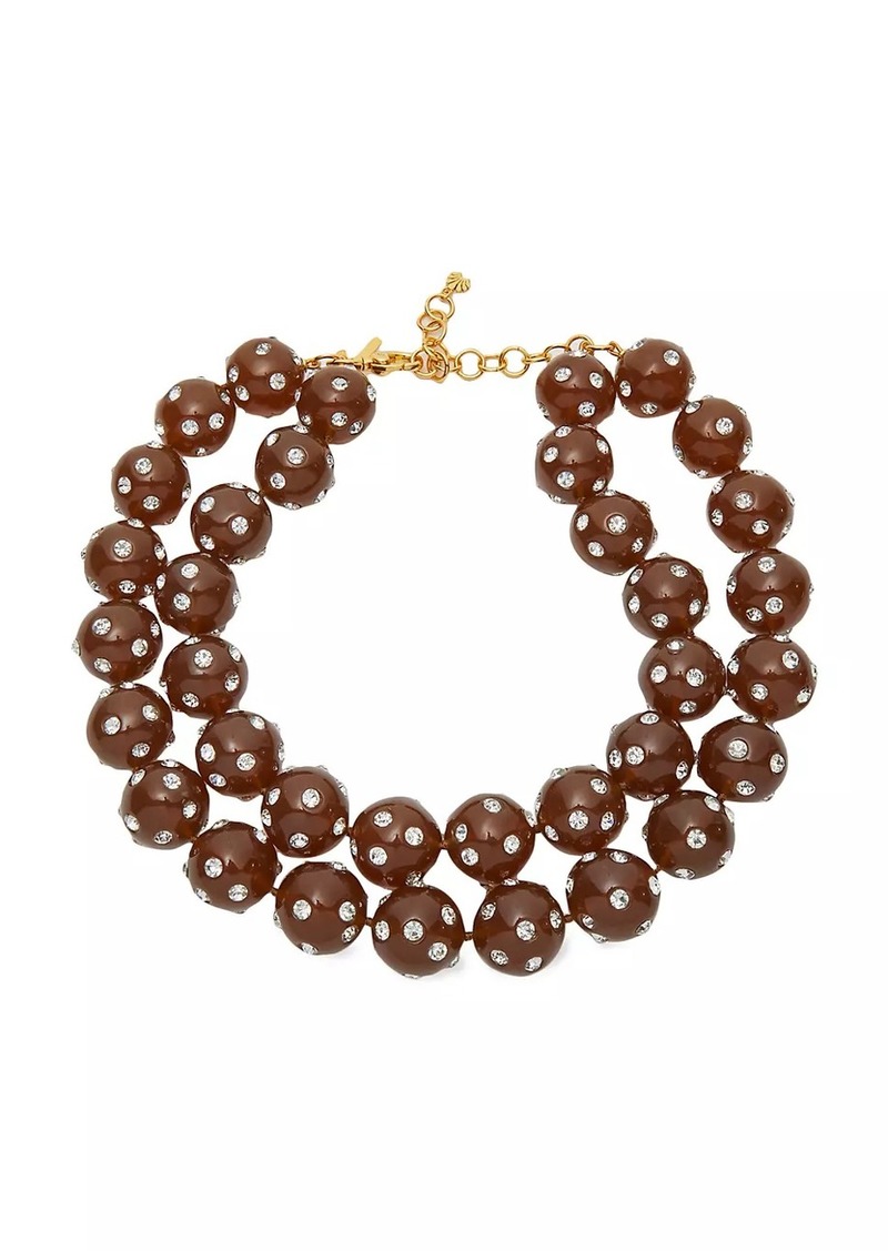 Lele Sadoughi Polka Dot 14K Gold-Plated & Resin Bead Layered Necklace