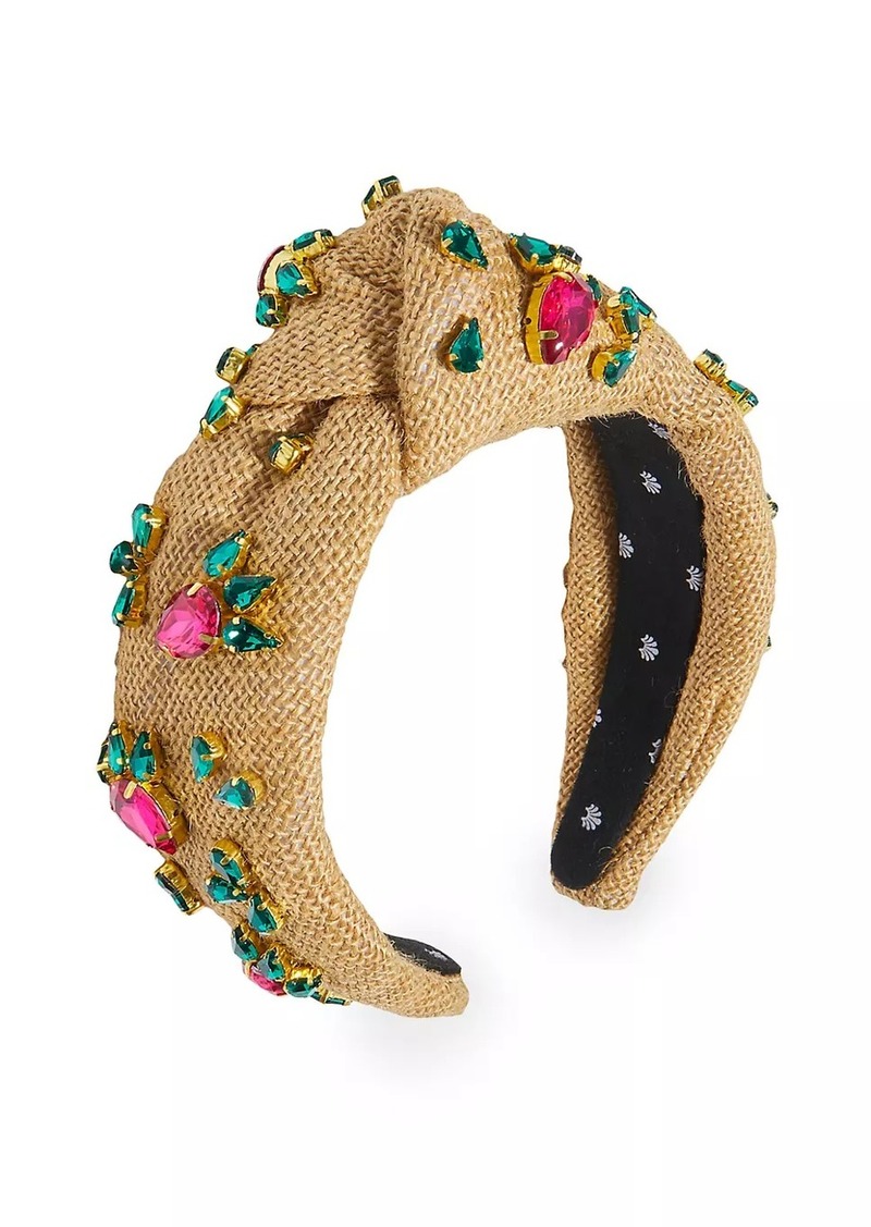 Lele Sadoughi Radish Embellished Linen Knotted Headband